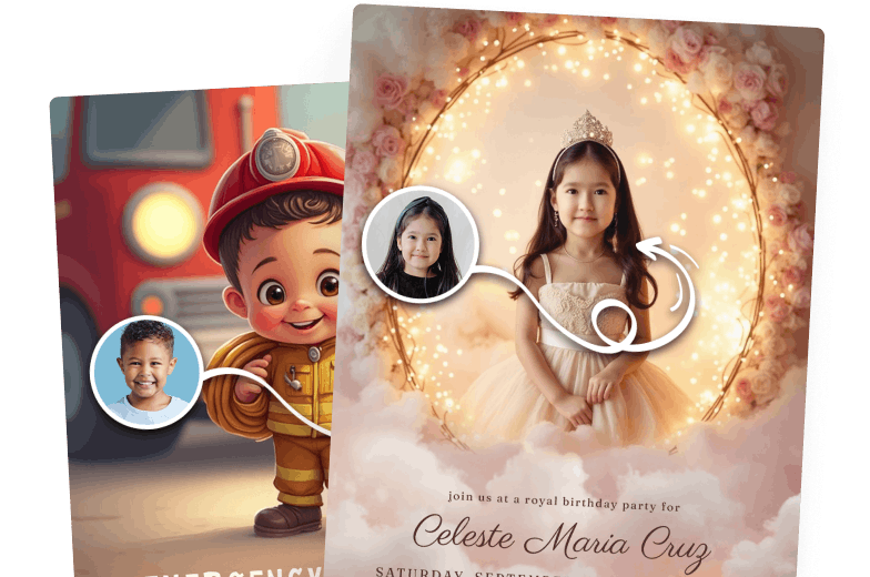 AI photo birthday invitations