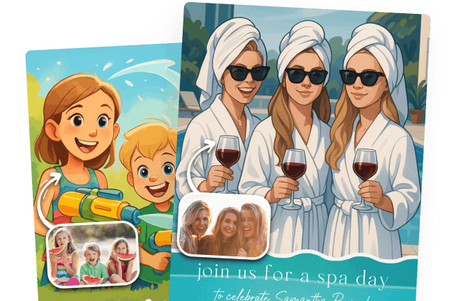 AI photo party invitations