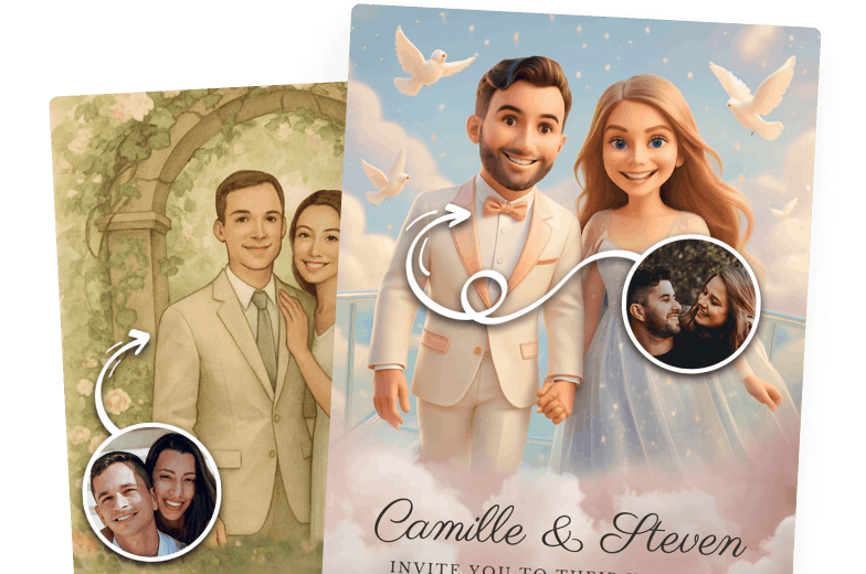 AI photo wedding invitations
