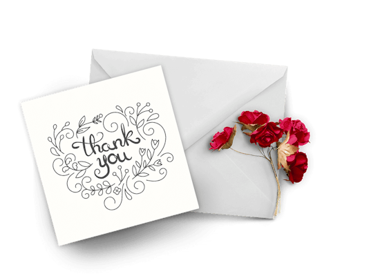 Thank You For Support Cards