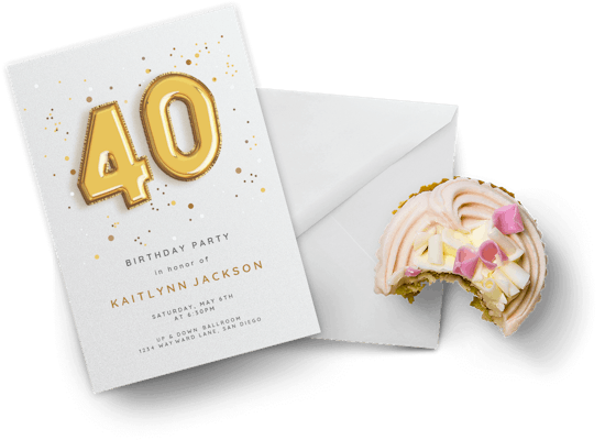 Invitaciones para el cumpleaños número 40