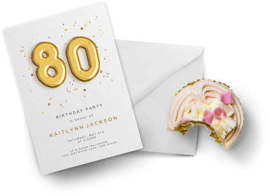 80th birthday invitations