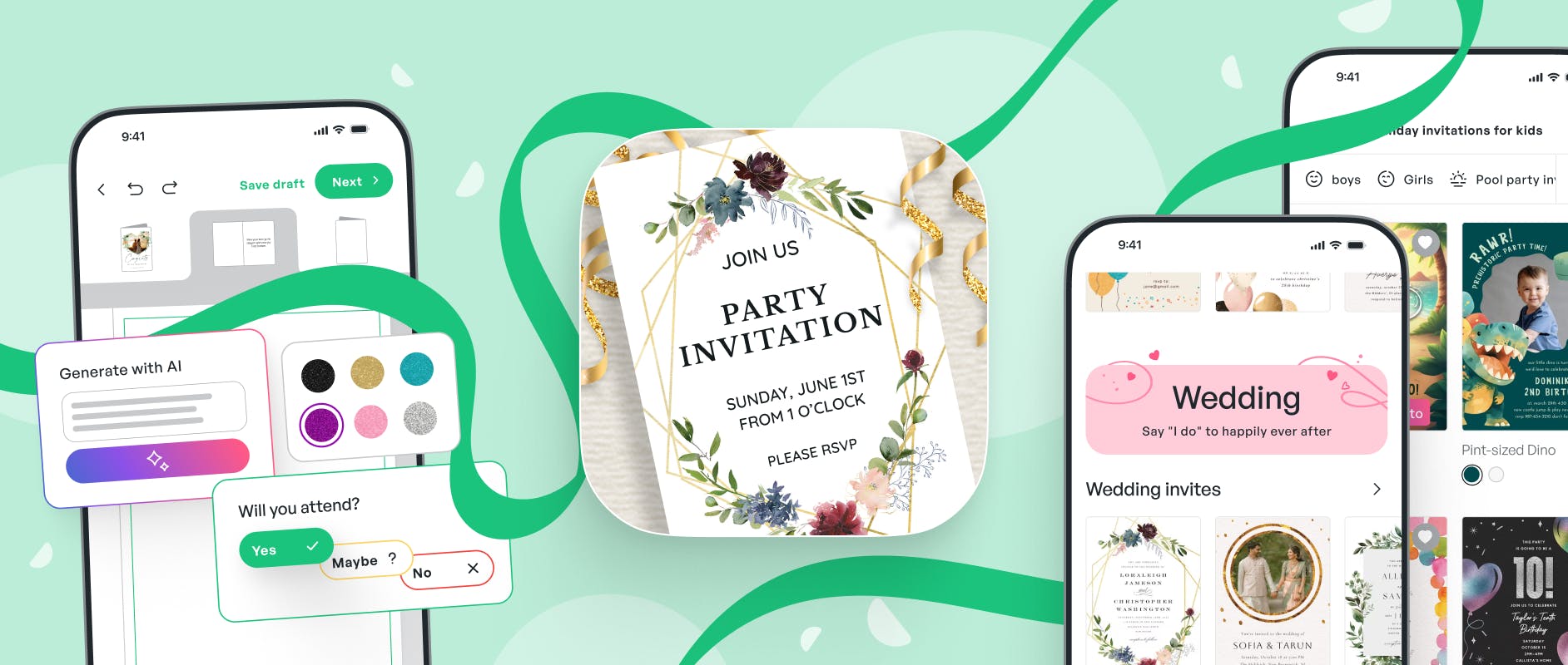Invitation maker app by Greetings Island