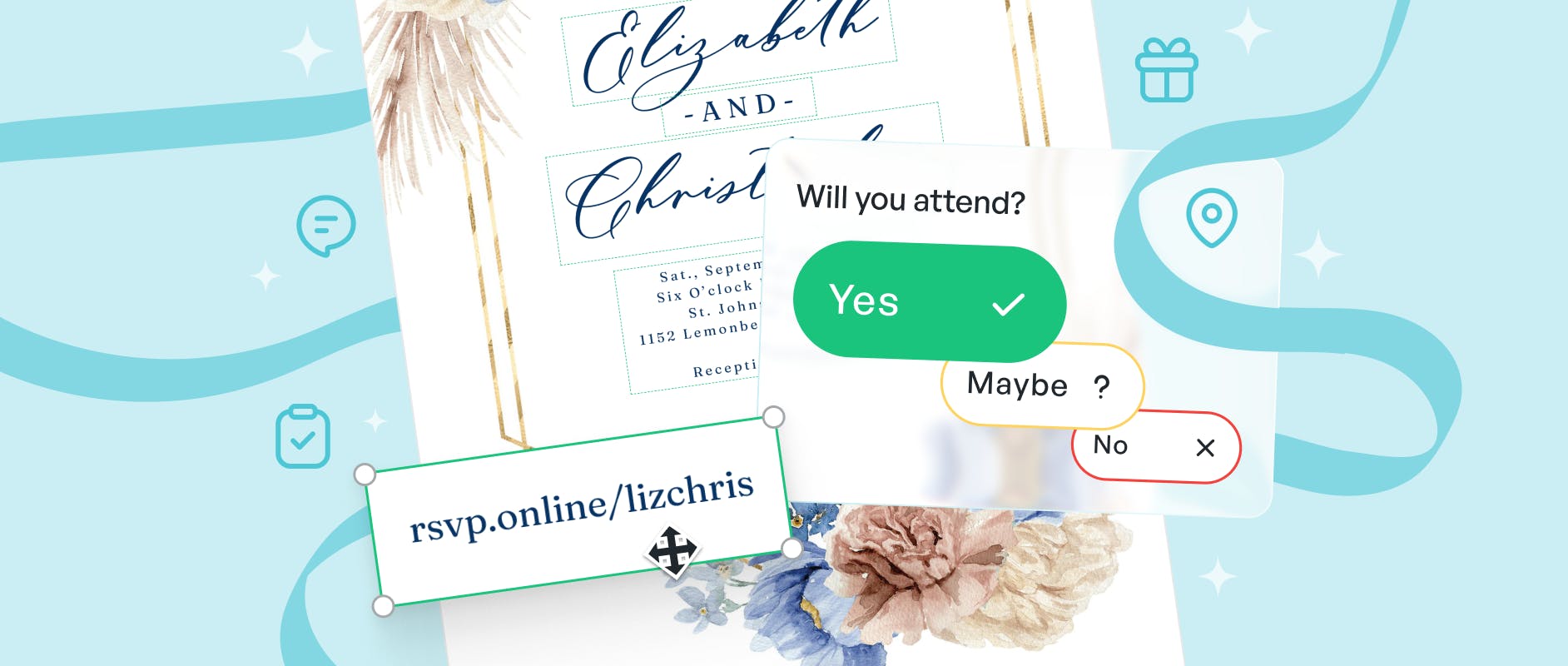 Online RSVP invitation with tracking form